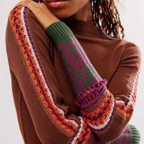 Free People Tops - 🔥🍁Free People brown Boho Thermal top